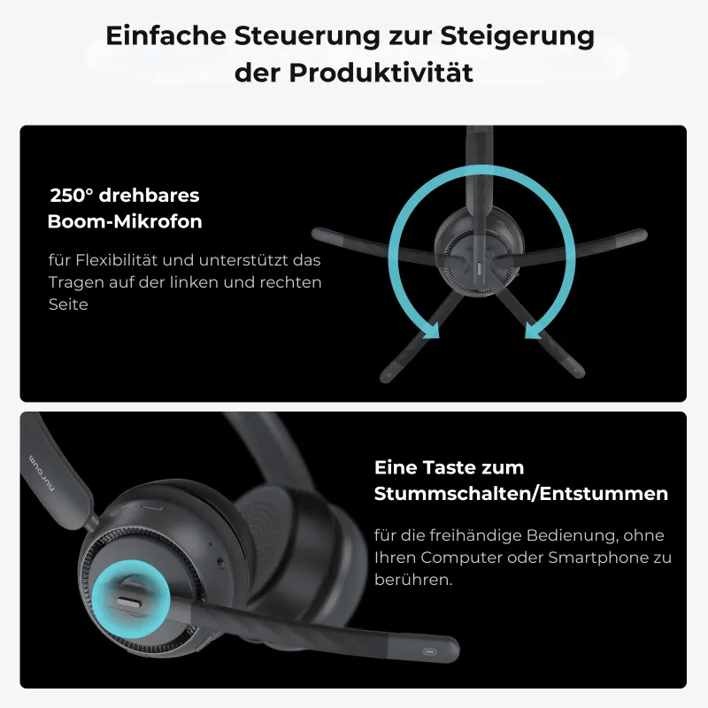 HP31S Leichtes Single-Ear Kabellos Headset mit Noise-Cancelling für offene Arbeitsumgebungen - inkl. USB-Dongle & Ladestation