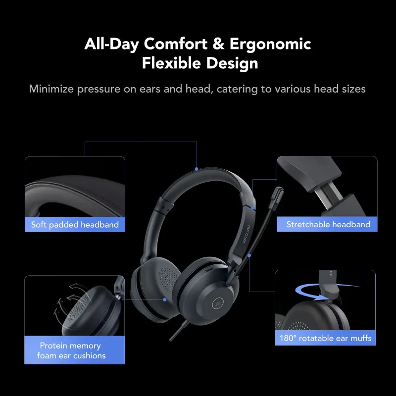 Nuroum HP21 auriculares empresariales con USB profesional