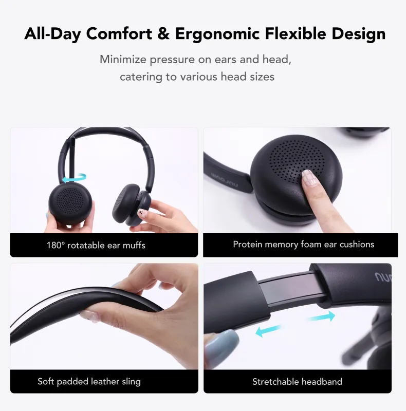 HP31D Professional Noise Cancel Wireless Headset for Maximum Comfort, USB Dongle, Charge Station