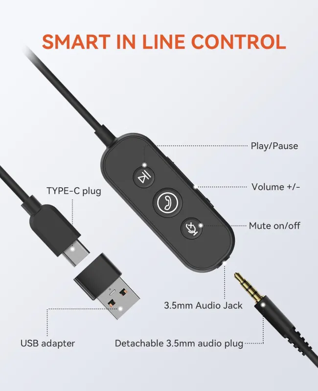 Nuroum Business-Headset HP11SU mit 3,5 mm+USB