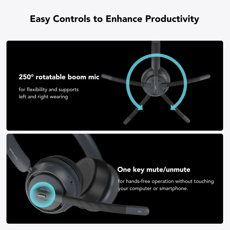 HP31D Professional Noise Cancel Wireless Headset for Maximum Comfort, USB Dongle, Charge Station