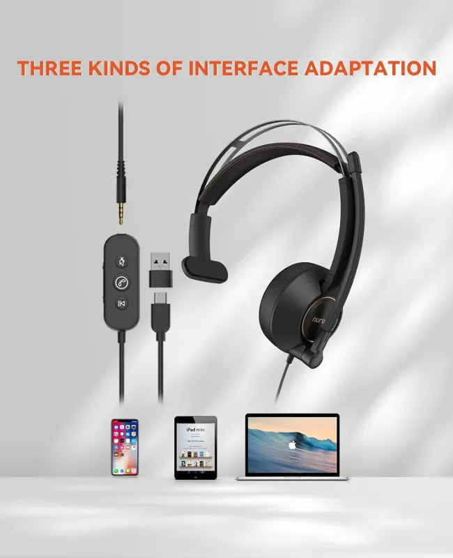 Nuroum Business-Headset HP11SU mit 3,5 mm+USB