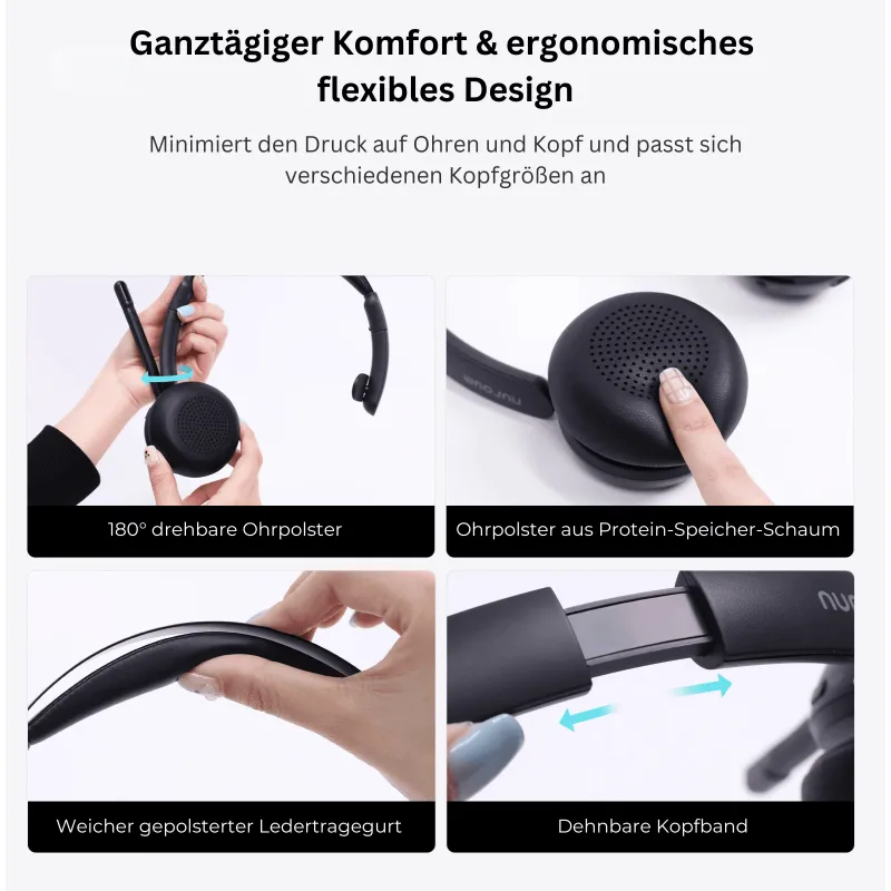 HP31S Leichtes Single-Ear Kabellos Headset mit Noise-Cancelling für offene Arbeitsumgebungen - inkl. USB-Dongle & Ladestation