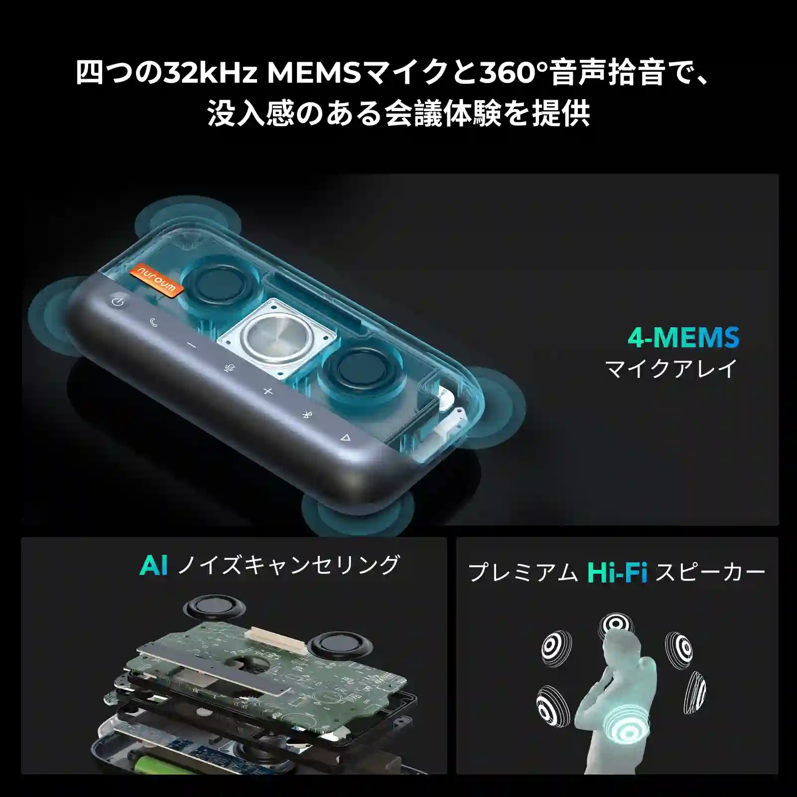A15*2+V403 Plus会議室ソリューション|高音質Bluetoothスピーカーフォンでクリアなコミュニケーションを実現