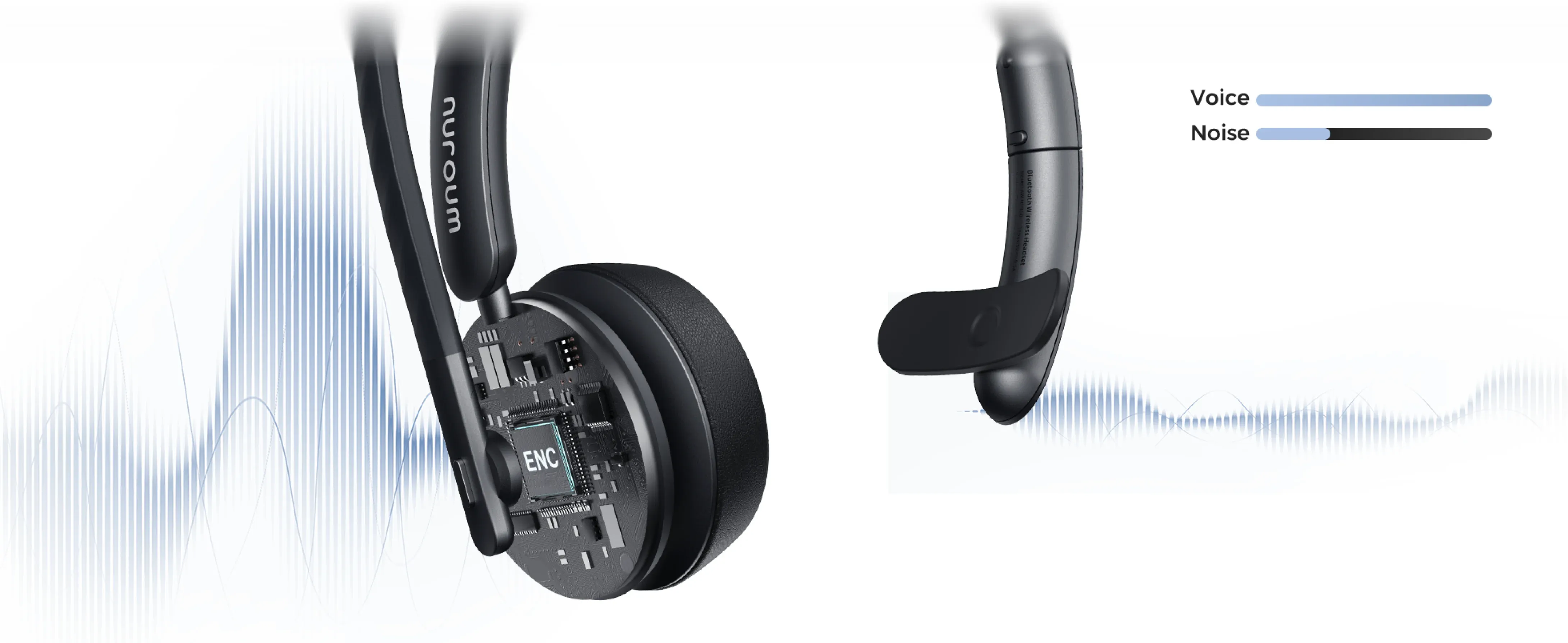 bluetooth noise cancelling headset with mic noise cancelling mic pc 2