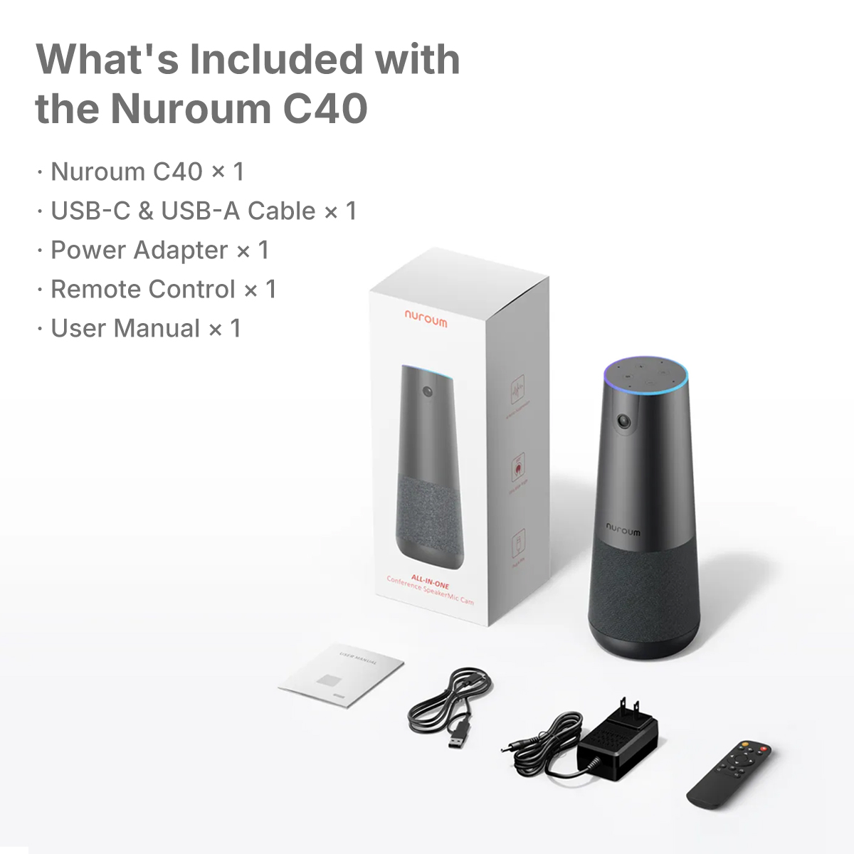 【激安！】最新版Nuroum C40+AM01+NA20セット 4KWebカメラ Nuroum C40 4K All-in-One Conference Camera | Nuroum Official