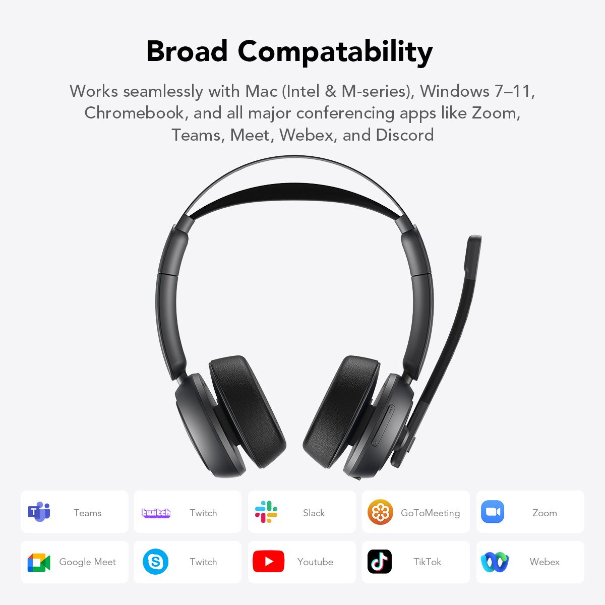 HP31D Wireless Headset with AI ENC Noise Cancellation | USB