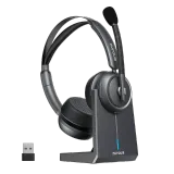 noise cancelling headphones black with usb-a dongle