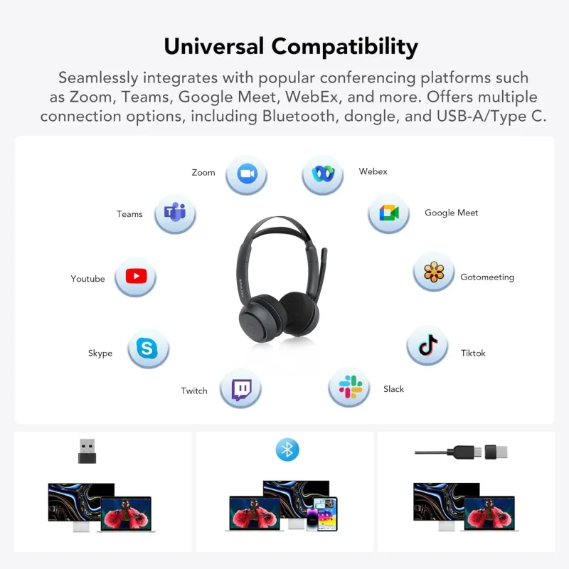 HP31SU Comodidad ante todo auricular Bluetooth diseñado para llamadas de conferencia sin ruido
