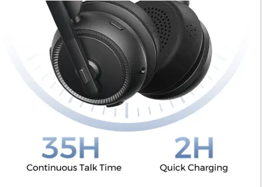 wireless headphone with noise cancelling mic is perfect for call center