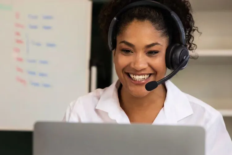 noise canceling wireless headset with microphone online teaching