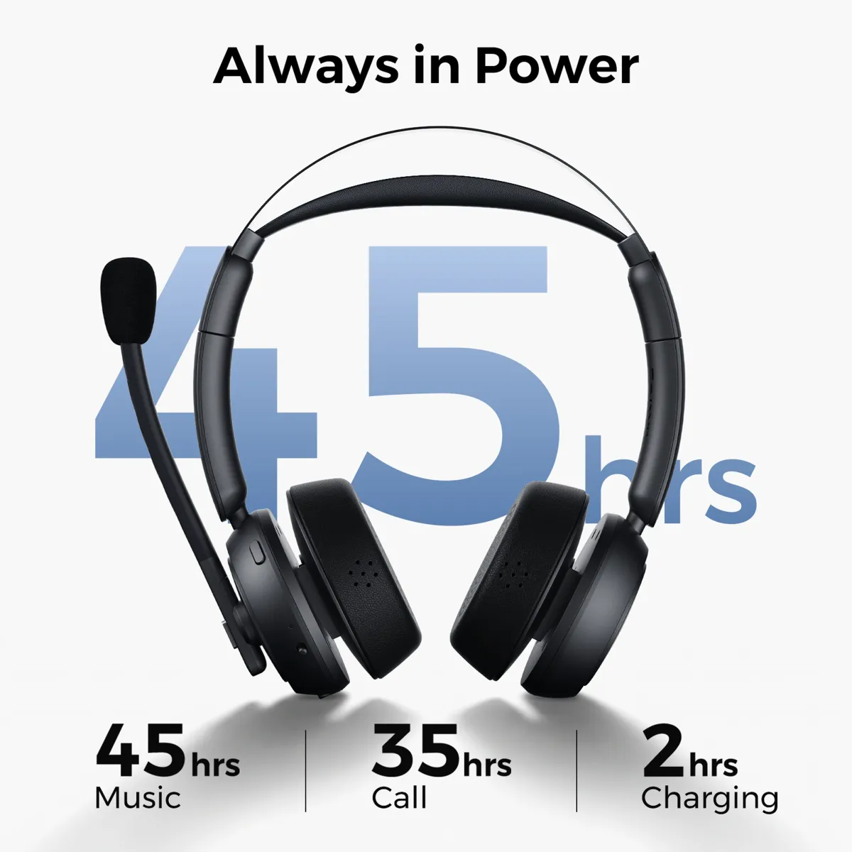 this noise cancelling headphone black has long battery life