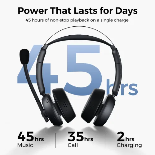 Noise Cancelling Headset for Work | USB Dongle & Charging Base