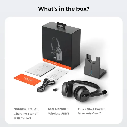 Noise Cancelling Headphones for Work | USB Dongle & Charging Base