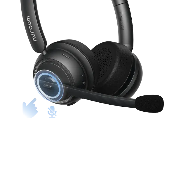 noise cancelling headphones for work one-click mute