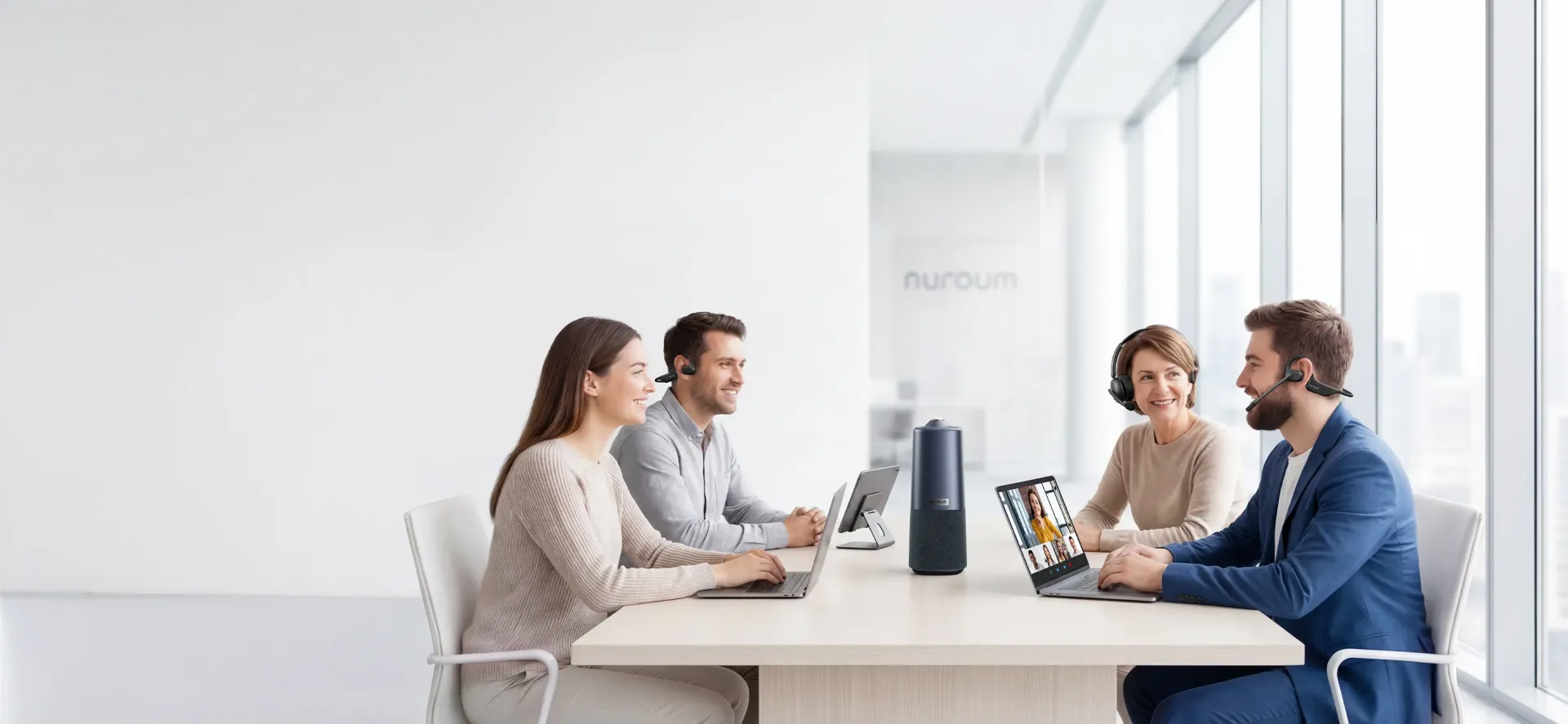 People using NearHub smart board for collaborating