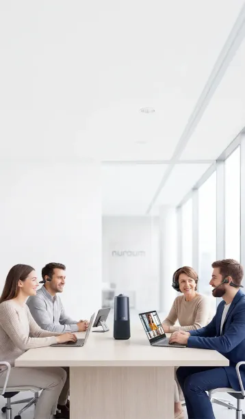 People using nuroum all in one solution products for collaborating
