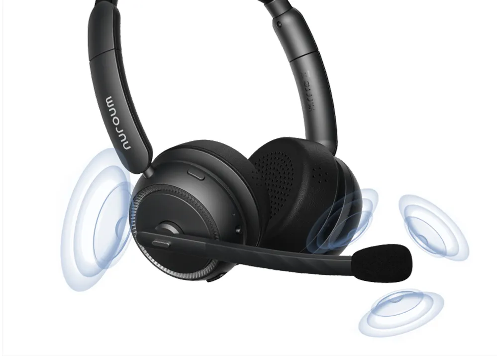 noise cancelling headphone for call center with 2 advanced mics