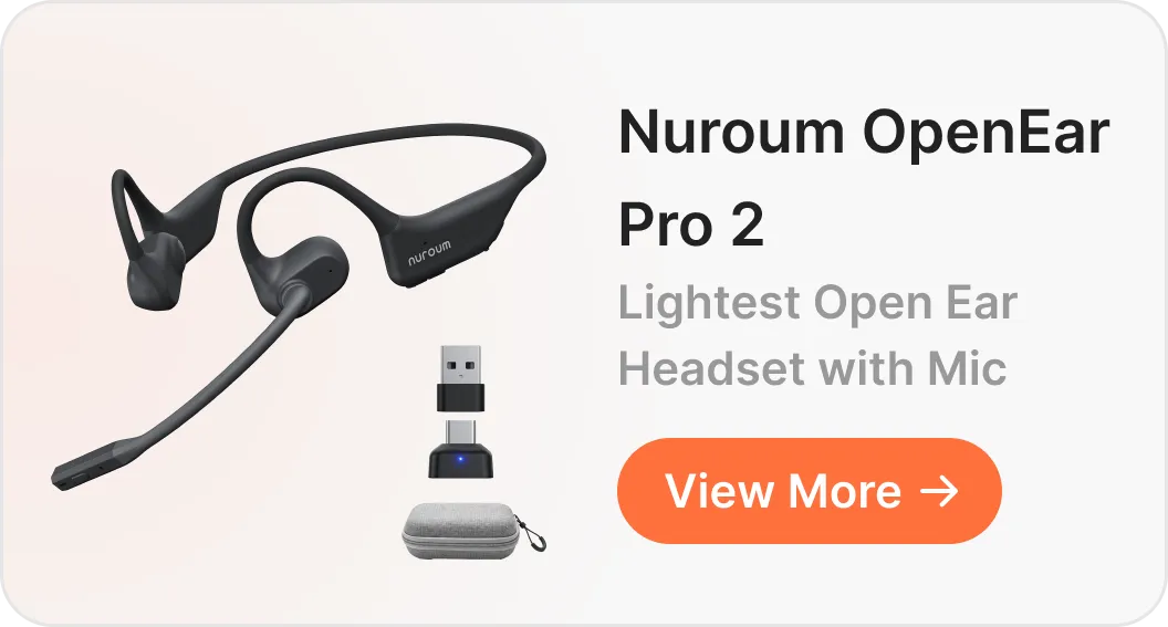nuroum open ear headset with mic