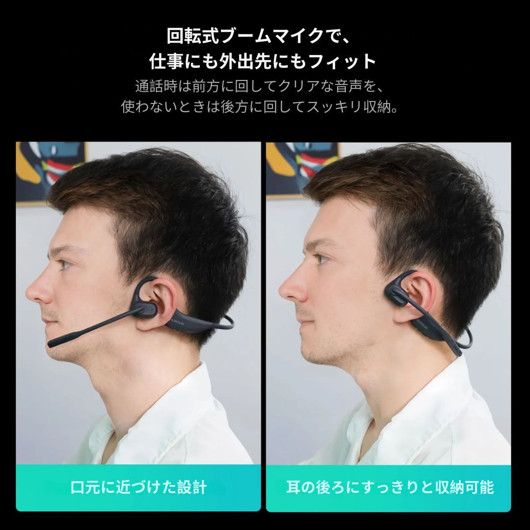 ヘッドホン Nuroum OpenEar Pro2 Best Wireless Headset for Work | Noise Cancelling & BT