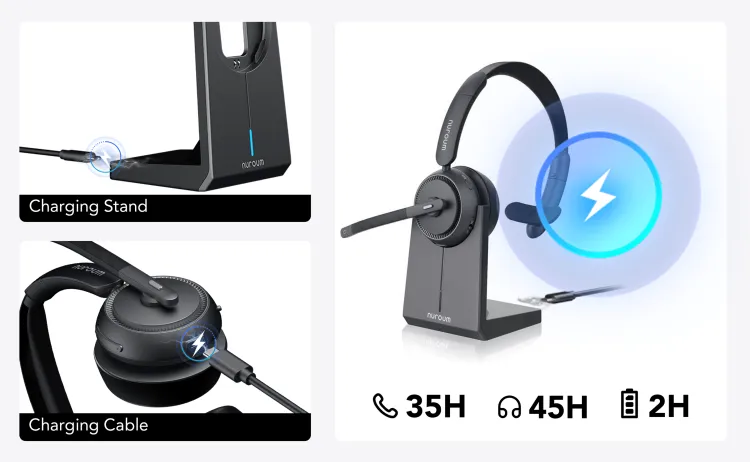HP31S Wireless Headset with AI ENC Noise Cancellation | USB