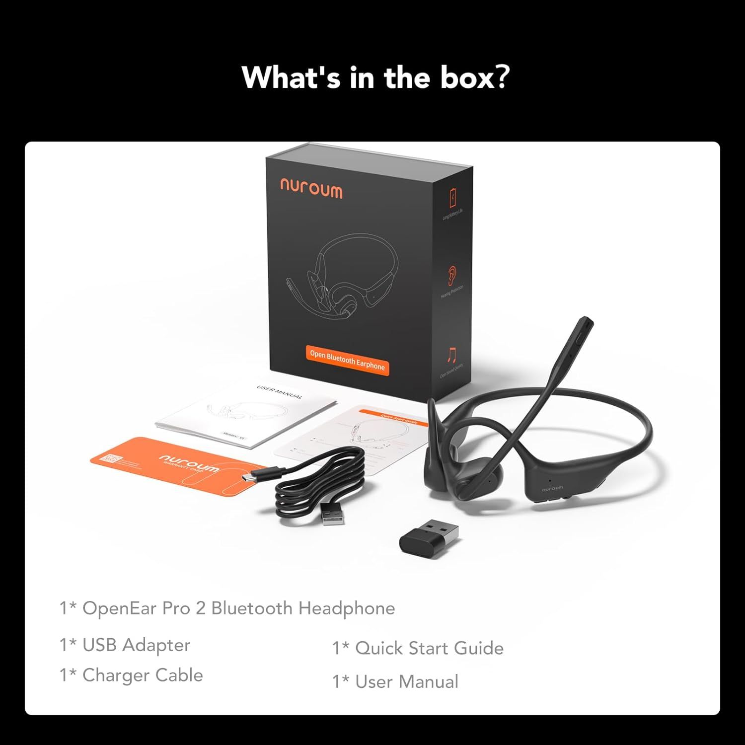 Nuroum OpenEar Pro2 Bluetoothイヤフォン Nuroum OpenEar Pro 2｜ビジネスに最適なオープンイヤー